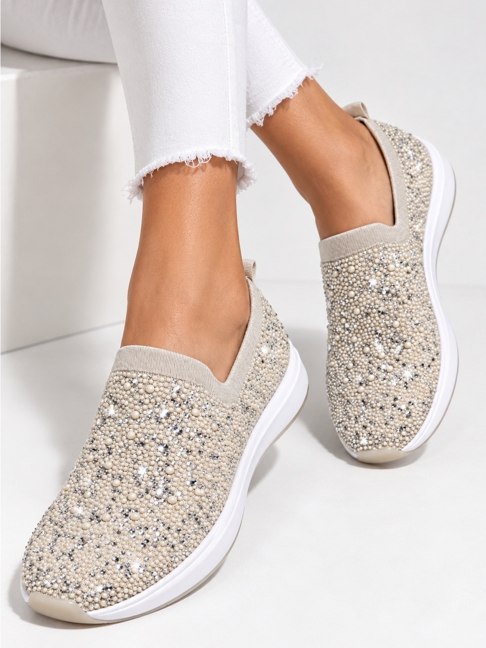 Alex Marie Embellished Slip-On Comfort Sneakers • WORN ONCE